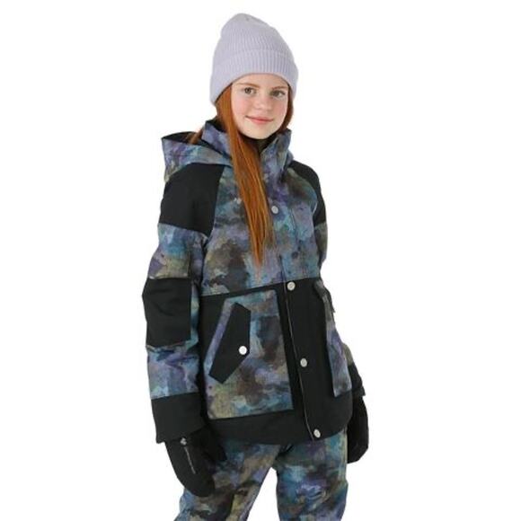 OBERMEYER Teen McKenna Jacket Multicolor artistic print & black color blocks - Picture 7 of 8